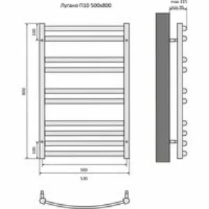 Полотенцесушитель водяной Aquatek Лугано П10 500x800, хром AQ DOC1080CH Полотенцесушитель водяной Aquatek Лугано П10 500x800, хром AQ DOC1080CH
