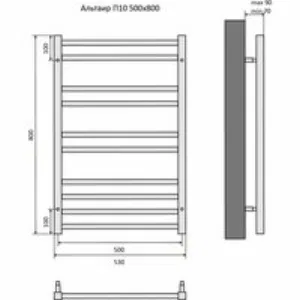 Полотенцесушитель водяной Aquatek Альтаир П10 500x800, хром AQ KK1080CH Полотенцесушитель водяной Aquatek Альтаир П10 500x800, хром AQ KK1080CH