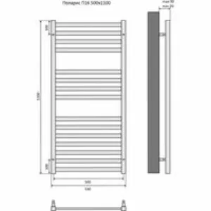 Полотенцесушитель водяной Aquatek Поларис П16 500x1100, хром AQ KO1610CH Полотенцесушитель водяной Aquatek Поларис П16 500x1100, хром AQ KO1610CH