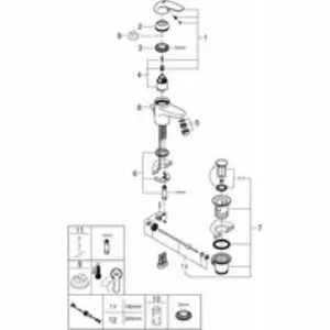 Смеситель для раковины GROHE Euroeco с донным клапаном, S-size, хром (23262000) Смеситель для раковины GROHE Euroeco с донным клапаном, S-size, хром (23262000)