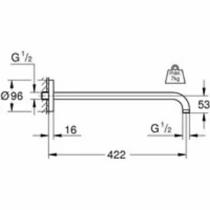 Душевой кронштейн GROHE Rainshower 422, белая луна (26146LS0) Душевой кронштейн GROHE Rainshower 422, белая луна (26146LS0)