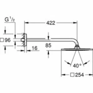 Верхний душ GROHE Rainshower F-Series 254, 1 режим, 422 мм, хром (26259000) Верхний душ GROHE Rainshower F-Series 254, 1 режим, 422 мм, хром (26259000)