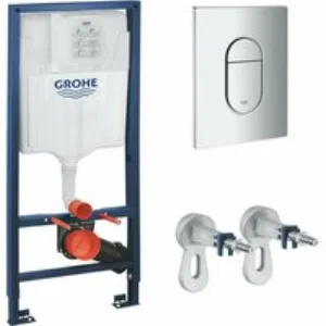 Система инсталляции для унитаза GROHE Rapid SL 3 в 1 с панелью смыва Arena Cosmopolitan, хром (NW0145/S) Система инсталляции для унитаза GROHE Rapid SL 3 в 1 с панелью смыва Arena Cosmopolitan, хром (NW0145/S)