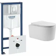 Комплект инсталляции GROHE 38775001 с унитазом Aquatek МИЯ и сиденьем с микролифтом (NW0150/S)