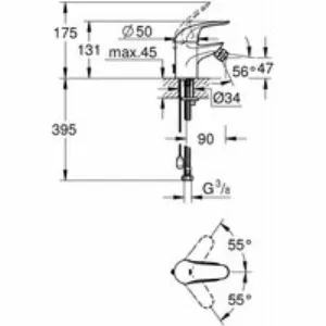 Смеситель для биде GROHE Euroeco, S-size, хром (32882000) Смеситель для биде GROHE Euroeco, S-size, хром (32882000)