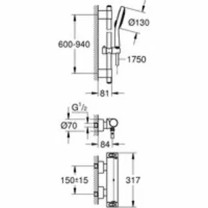 Термостат для душа GROHE Grohtherm 2000 с душевым гарнитуром, хром (34482001) Термостат для душа GROHE Grohtherm 2000 с душевым гарнитуром, хром (34482001)