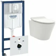 Комплект инсталляции GROHE 38775001 с унитазом AQUAme AQM2001 и сиденьем с микролифтом (NW0166/S)