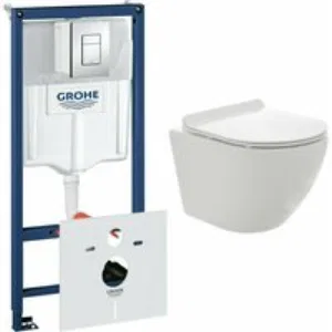 Комплект инсталляции GROHE 38775001 с унитазом AQUAme AQM2002 и сиденьем с микролифтом (NW0167/S) Комплект инсталляции GROHE 38775001 с унитазом AQUAme AQM2002 и сиденьем с микролифтом (NW0167/S)
