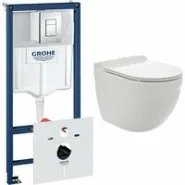Комплект инсталляции GROHE 38775001 с унитазом AQUAme AQM2006 и сиденьем с микролифтом (NW0170/S)