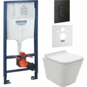 Комплект инсталляции GROHE 38811KF0-B/S с унитазом AQUAme AQM2004 и сиденьем с микролифтом (NW0174/S) Комплект инсталляции GROHE 38811KF0-B/S с унитазом AQUAme AQM2004 и сиденьем с микролифтом (NW0174/S)
