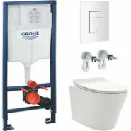 Комплект инсталляции GROHE 38772SH0 с унитазом AQUAme AQM2001 и сиденьем с микролифтом (NW0176/S)