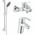 Комплект смесителей GROHE Eurosmart с душевым гарнитуром, хром (NB0076/S) Комплект смесителей GROHE Eurosmart с душевым гарнитуром, хром (NB0076/S)