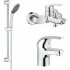Комплект смесителей GROHE Eurosmart с душевым гарнитуром, хром (NB0077/S) Комплект смесителей GROHE Eurosmart с душевым гарнитуром, хром (NB0077/S)
