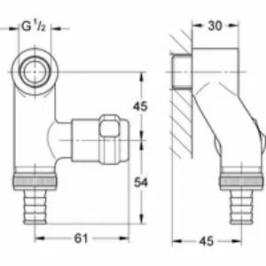 Двойной вентиль GROHE Eggeman Elektro, хром (41110000) Двойной вентиль GROHE Eggeman Elektro, хром (41110000)