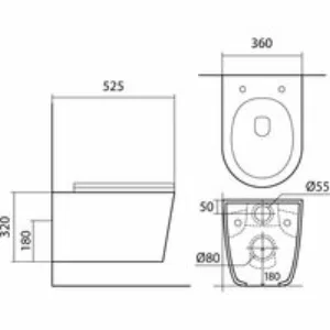 Унитаз Aquatek ВЕГА подвесной с сиденьем с микролифтом, матовый черный AQ1905-MB Унитаз Aquatek ВЕГА подвесной с сиденьем с микролифтом, матовый черный AQ1905-MB