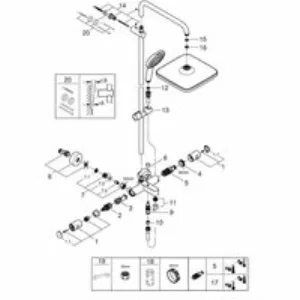 Душевая система GROHE Tempesta System 250 Cube с термостатом для ванны, хром (26975001) Душевая система GROHE Tempesta System 250 Cube с термостатом для ванны, хром (26975001)