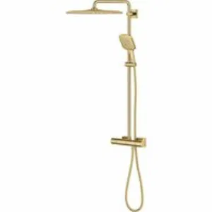 Душевая система GROHE Rainshower SmartActive 310 Cube с термостатом для душа, холодный рассвет глянец (26837GL0) Душевая система GROHE Rainshower SmartActive 310 Cube с термостатом для душа, холодный рассвет глянец (26837GL0)