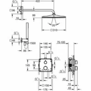 Душевая система GROHE Grontherm с термостатом для душа, хром (34870000) Душевая система GROHE Grontherm с термостатом для душа, хром (34870000)