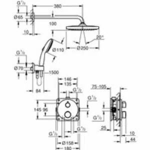 Душевая система GROHE Grontherm с термостатом для душа, хром (34872000) Душевая система GROHE Grontherm с термостатом для душа, хром (34872000)