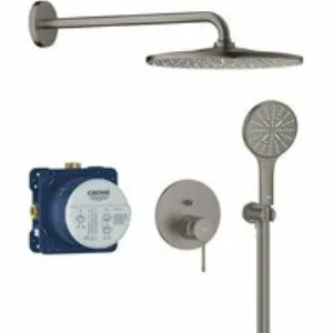 Душевая система GROHE Essence со смесителем для душа, темный графит матовый (25287AL0) Душевая система GROHE Essence со смесителем для душа, темный графит матовый (25287AL0)