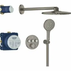 Душевая система GROHE Grohtherm SmartControl с термостатом для душа, темный графит матовый (34863AL0) Душевая система GROHE Grohtherm SmartControl с термостатом для душа, темный графит матовый (34863AL0)