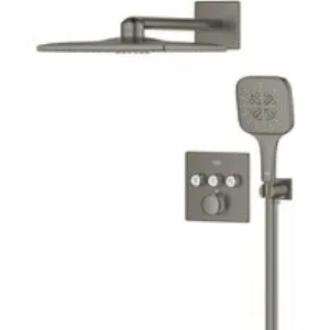 Душевая система GROHE Grohtherm SmartControl с термостатом для душа, темный графит матовый (34864AL0) Душевая система GROHE Grohtherm SmartControl с термостатом для душа, темный графит матовый (34864AL0)