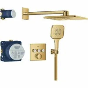 Душевая система GROHE Grohtherm SmartControl с термостатом для душа, холодный рассвет глянец (34864GL0) Душевая система GROHE Grohtherm SmartControl с термостатом для душа, холодный рассвет глянец (34864GL0)