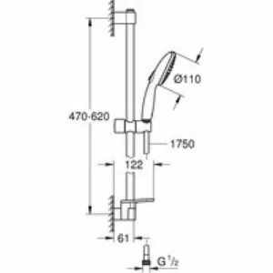 Душевой гарнитур GROHE Tempesta 110 с мыльницей, 2 режима струи, душевая штанга 600 мм, 7,4 л/мин, хром (26638003) Душевой гарнитур GROHE Tempesta 110 с мыльницей, 2 режима струи, душевая штанга 600 мм, 7,4 л/мин, хром (26638003)