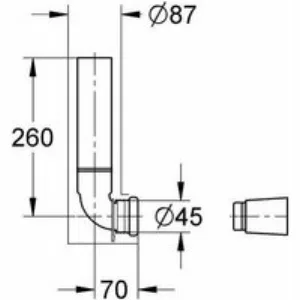 Встроенная смывная трубка GROHE (43908000) Встроенная смывная трубка GROHE (43908000)