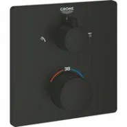 Внешняя часть термостата для душа GROHE Grohtherm на 2 потребителя, матовый черный (1022092430)