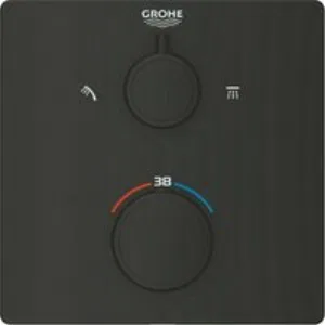 Внешняя часть термостата для душа GROHE Grohtherm на 2 потребителя, матовый черный (1022092430) Внешняя часть термостата для душа GROHE Grohtherm на 2 потребителя, матовый черный (1022092430)