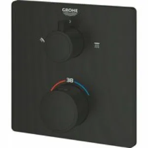 Внешняя часть термостата для душа GROHE Grohtherm на 2 потребителя, матовый черный (1022092430) Внешняя часть термостата для душа GROHE Grohtherm на 2 потребителя, матовый черный (1022092430)