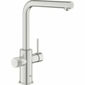 Смеситель для кухонной мойки GROHE Blue Pure Minta c вытяжным изливом, функцией фильтрации, без фильтра в комплекте, суперсталь (30601DC0) Смеситель для кухонной мойки GROHE Blue Pure Minta c вытяжным изливом, функцией фильтрации, без фильтра в комплекте, суперсталь (30601DC0)