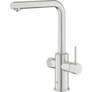 Смеситель для кухонной мойки GROHE Blue Pure Minta c вытяжным изливом, функцией фильтрации, без фильтра в комплекте, суперсталь (30601DC0) Смеситель для кухонной мойки GROHE Blue Pure Minta c вытяжным изливом, функцией фильтрации, без фильтра в комплекте, суперсталь (30601DC0)