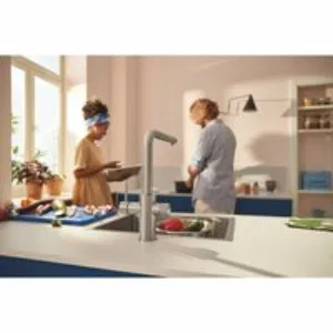 Смеситель для кухонной мойки GROHE Blue Pure Minta c вытяжным изливом, функцией фильтрации, без фильтра в комплекте, суперсталь (30601DC0) Смеситель для кухонной мойки GROHE Blue Pure Minta c вытяжным изливом, функцией фильтрации, без фильтра в комплекте, суперсталь (30601DC0)