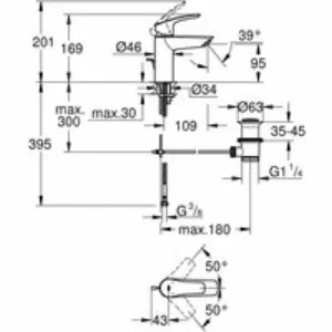 Смеситель для раковины GROHE Eurosmart, S-size, черный (332652433) Смеситель для раковины GROHE Eurosmart, S-size, черный (332652433)