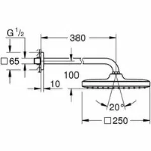 Верхний душ GROHE Tempesta Cube 250, 9,5 л/мин, 1 режим, 380 мм, черный матовый (266872430) Верхний душ GROHE Tempesta Cube 250, 9,5 л/мин, 1 режим, 380 мм, черный матовый (266872430)