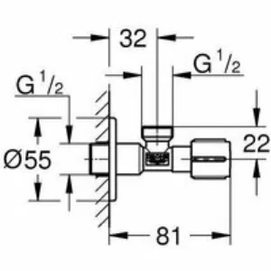 Угловой вентиль GROHE 1/2, матовый черный (1023422430) Угловой вентиль GROHE 1/2, матовый черный (1023422430)