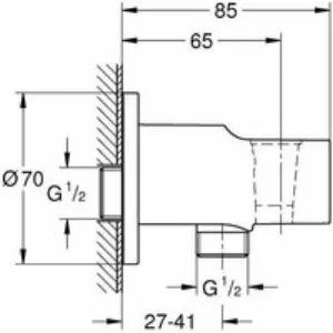 Подключение для душевого шланга GROHE Tempesta, хром (28628001) Подключение для душевого шланга GROHE Tempesta, хром (28628001)