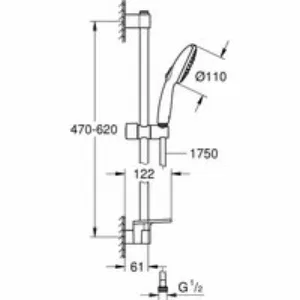 Душевой гарнитур GROHE Tempesta 110 с мыльницей, 3 режима струи, душевая штанга 600 мм, 7,4 л/мин, хром (26918003) Душевой гарнитур GROHE Tempesta 110 с мыльницей, 3 режима струи, душевая штанга 600 мм, 7,4 л/мин, хром (26918003)