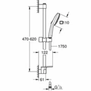 Душевой гарнитур GROHE Tempesta Cube 110 с мыльницей, 3 режима струи, душевая штанга 600 мм, 7,4 л/мин, хром (27576003) Душевой гарнитур GROHE Tempesta Cube 110 с мыльницей, 3 режима струи, душевая штанга 600 мм, 7,4 л/мин, хром (27576003)
