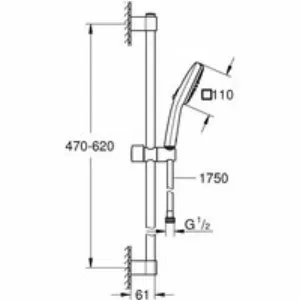 Душевой гарнитур GROHE Tempesta Cube 110, 2 режима струи, душевая штанга 600 мм, 13,5 л/мин, хром (27578003) Душевой гарнитур GROHE Tempesta Cube 110, 2 режима струи, душевая штанга 600 мм, 13,5 л/мин, хром (27578003)