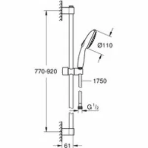 Душевой гарнитур GROHE Tempesta 110, 2 режима струи, душевая штанга 900 мм, 13,5 л/мин, хром (27646003) Душевой гарнитур GROHE Tempesta 110, 2 режима струи, душевая штанга 900 мм, 13,5 л/мин, хром (27646003)
