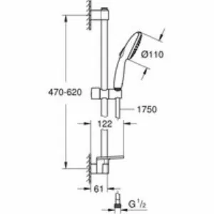Душевой гарнитур GROHE Tempesta 110 с мыльницей, 3 режима струи, душевая штанга 600 мм, 13,5 л/мин, хром (27927003) Душевой гарнитур GROHE Tempesta 110 с мыльницей, 3 режима струи, душевая штанга 600 мм, 13,5 л/мин, хром (27927003)