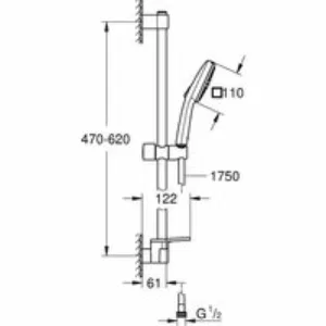 Душевой гарнитур GROHE Tempesta Cube 110 с мыльницей, 2 режима струи, душевая штанга 600 мм, 13,5 л/мин, хром (27928003) Душевой гарнитур GROHE Tempesta Cube 110 с мыльницей, 2 режима струи, душевая штанга 600 мм, 13,5 л/мин, хром (27928003)