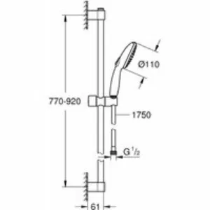 Душевой гарнитур GROHE Tempesta 110, 2 режима струи, душевая штанга 900 мм, 5,6 л/мин, хром (2764630E) Душевой гарнитур GROHE Tempesta 110, 2 режима струи, душевая штанга 900 мм, 5,6 л/мин, хром (2764630E)