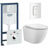 Комплект инсталляции GROHE 38772SH0 с унитазом Aquatek ЕВРОПА и сиденьем с микролифтом (NW0158)
