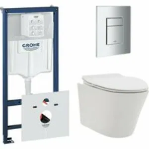 Комплект инсталляции GROHE 38775001 с унитазом AQUAme AQM2001 и сиденьем с микролифтом (NW0166) Комплект инсталляции GROHE 38775001 с унитазом AQUAme AQM2001 и сиденьем с микролифтом (NW0166)