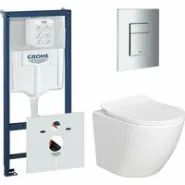 Комплект инсталляции GROHE 38775001 с унитазом AQUAme AQM2002PRO и сиденьем с микролифтом (NW0168)