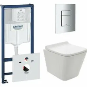 Комплект инсталляции GROHE 38775001 с унитазом AQUAme AQM2004 и сиденьем с микролифтом (NW0169) Комплект инсталляции GROHE 38775001 с унитазом AQUAme AQM2004 и сиденьем с микролифтом (NW0169)